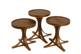 Hanah Home Palm 3 - Walnut v2 Juego de Mesas Apilables de 3 Piezas